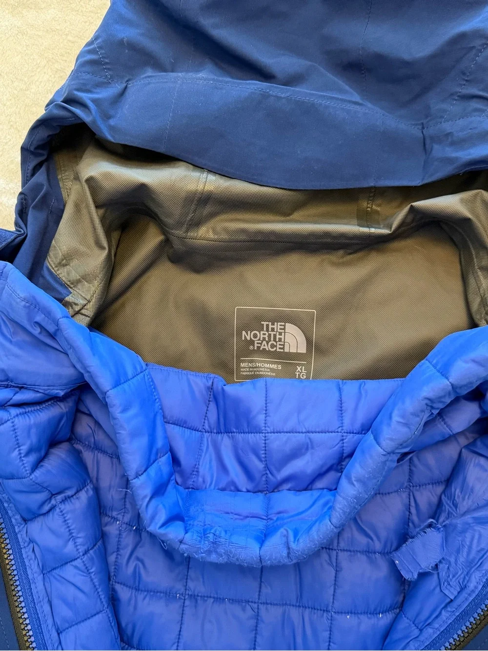 The North Face Men’s Deep Blue Hooded Raincoat with Liner